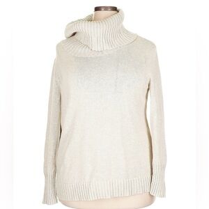 Nautica Cream Turtleneck Neck Sweater XXL 100% Cotton